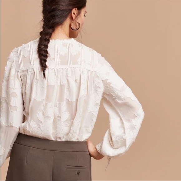 ð
ºAritzia Wilfred Lourdes White Lacey Blouse XXS - Picture 2 of 5